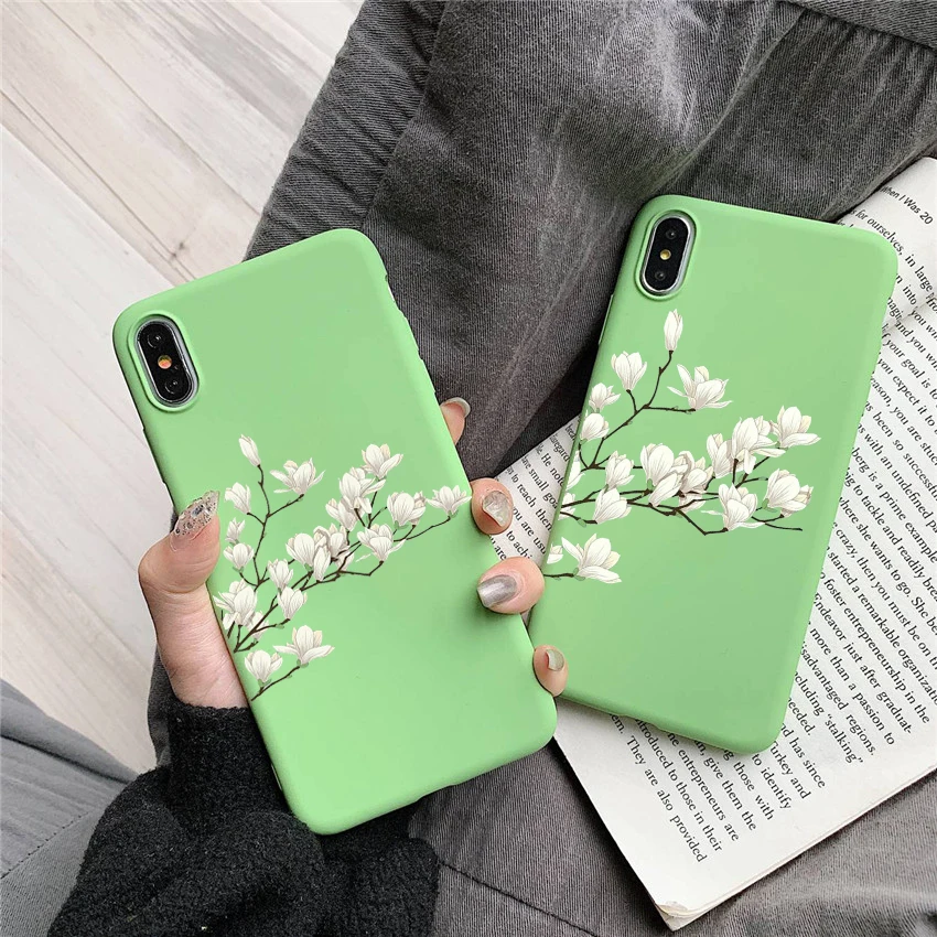 Чехол с зелеными листьями для iPhone Xs XR XS Max X 3D Рельефный цветочный лист чехол