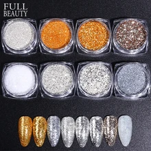 8 шт Микс Градиент ногтей Мерцающая Снежинка Набор лазер золотистый Серебристый расшитый дизайн ногтей сухие Блестки для декорирования маникюрный пигмент CH1506-15-1