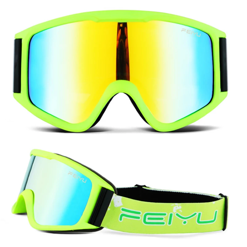 

Double Lens Anti-fog Ski Goggles Soft TPU Cylindrical Windshield Skiing Glasses for Adult Kids Outdoor Snow Sports Climbling