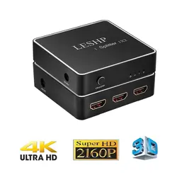 Leshp – séparateur 1x2 compatible HDMI 2.0, prend en charge une entrée 3D complète 4x2k, une entrée à deux sorties, prend en charge le Format vidéo jusqu'à 4k 2k @ 30Hz 