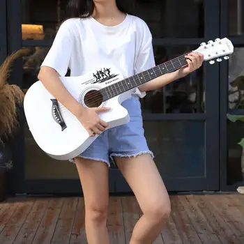 

38 Inch Folk Guitar Soprano BasewoodTop Spruce Guitar Concert Guitarra Beginner Gift AGT181