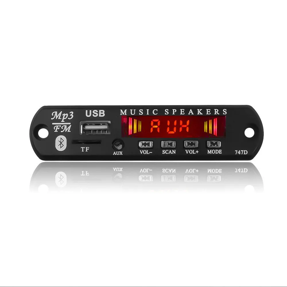 Плата WMA-декодера MP3 с Bluetooth 5 В 12 беспроводной аудиомодуль USB TF радио автомобильные