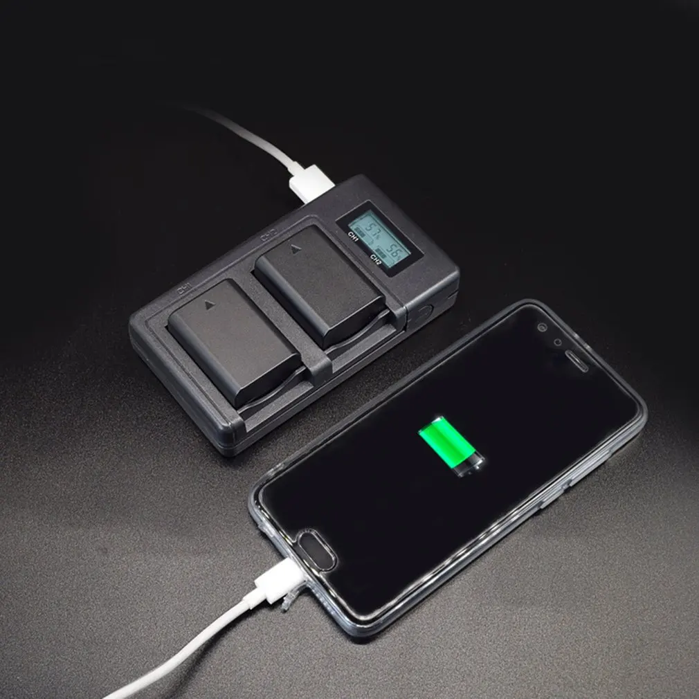 WGC-NP-FW50-C Lcd Digital Display Charger Dual-slotCharger of Charging Electricity Battery Charger For Canon