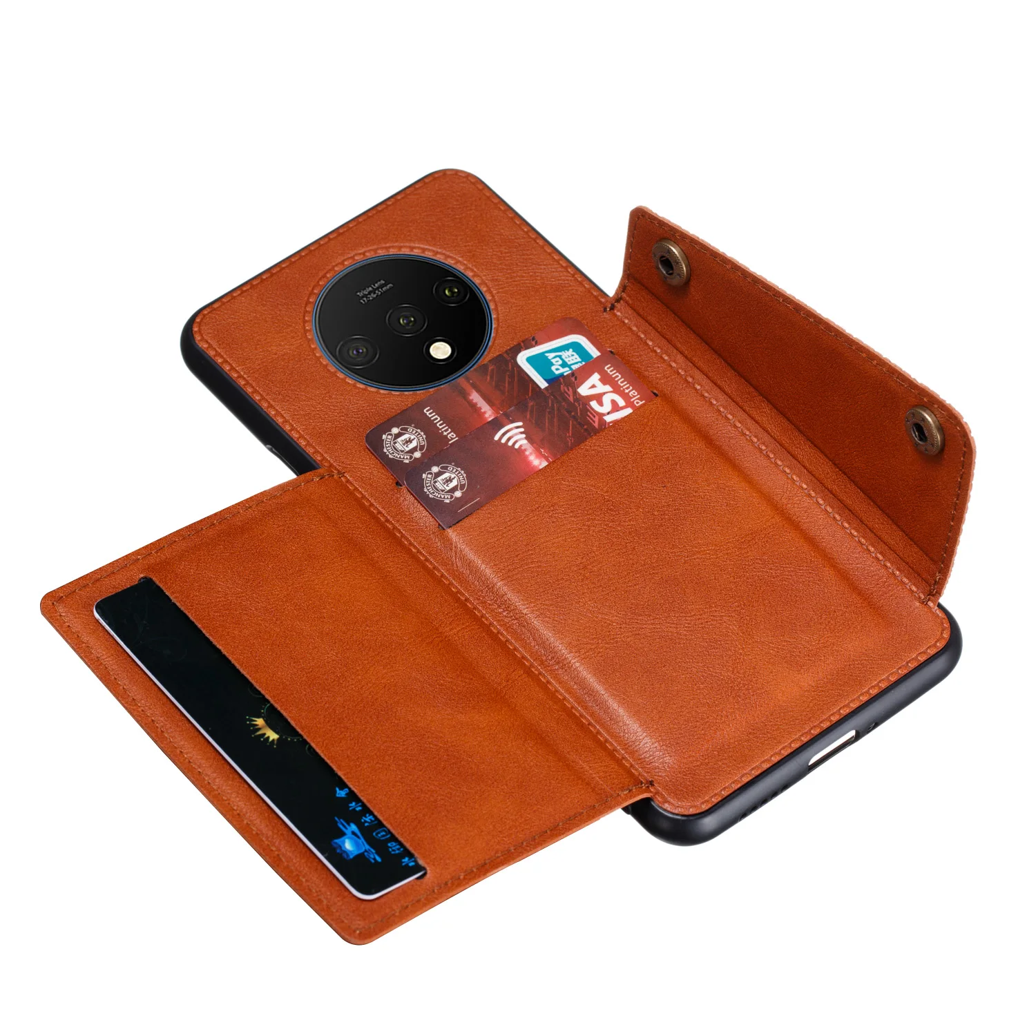 Чехол One Plus 7 7t Pro, чехол с отделением для карт, чехол для телефона, для Oneplus 7t 7 T Pro Global из искусственной кожи, автомобильная магнитная подставка, силиконовая рамка