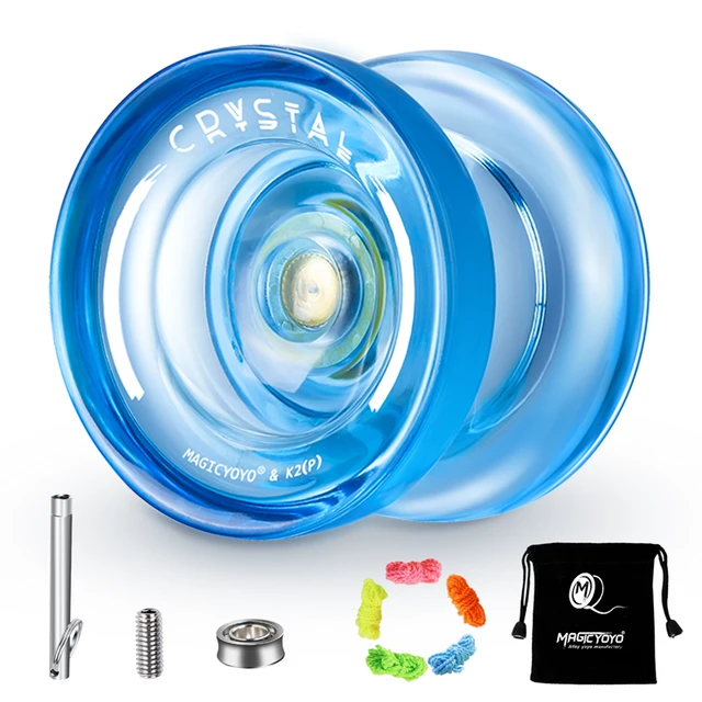 Magicyoyo New Arrival Responsive Crystal YoYo K2P, Plastic Yo Yo for Kids Beginner Replacement Unresponsive Bearing for Advancer 1