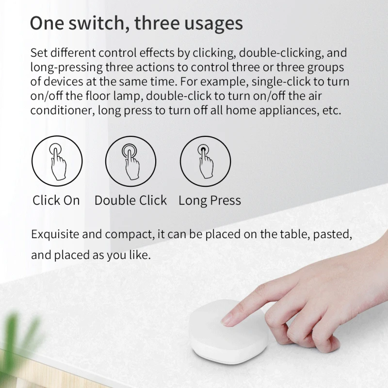 Tuya Smart Switch Wireless Smart Switch Wireless Control Multi-scene Linkage Zigbee Smart Switch One Key Three Uses Mini Button