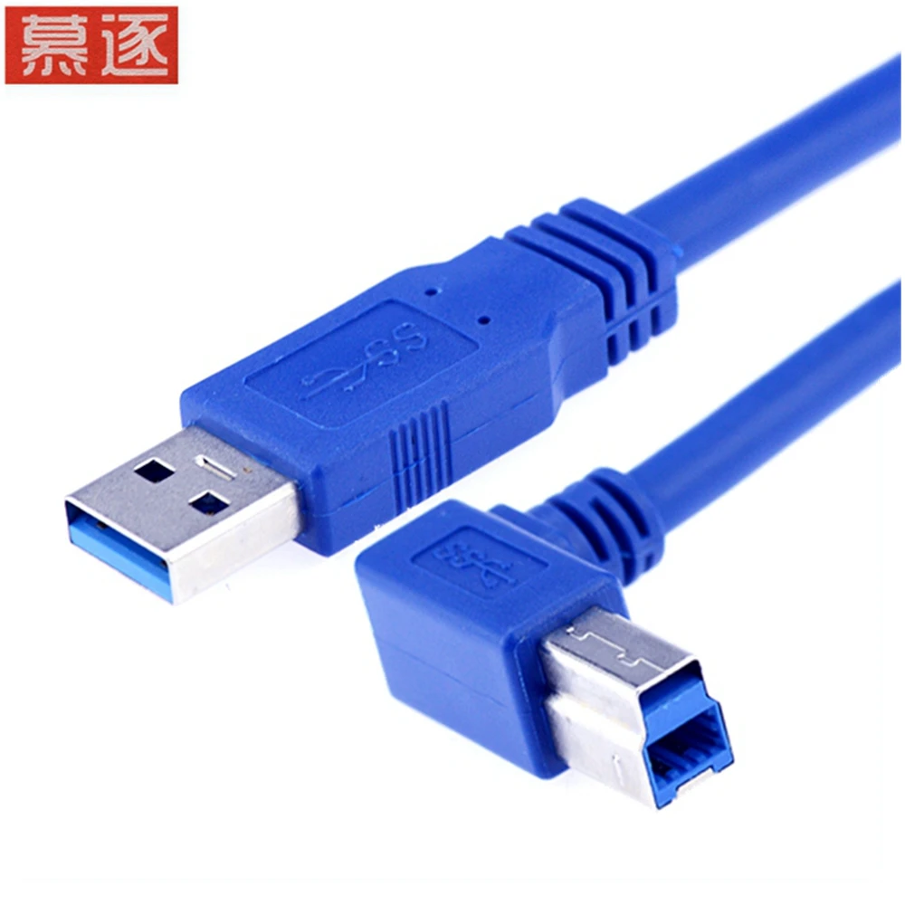 Кабель для принтера с углом наклона 90 градусов USB 3 0 типа A папа B синий шнур 6 м 1 8