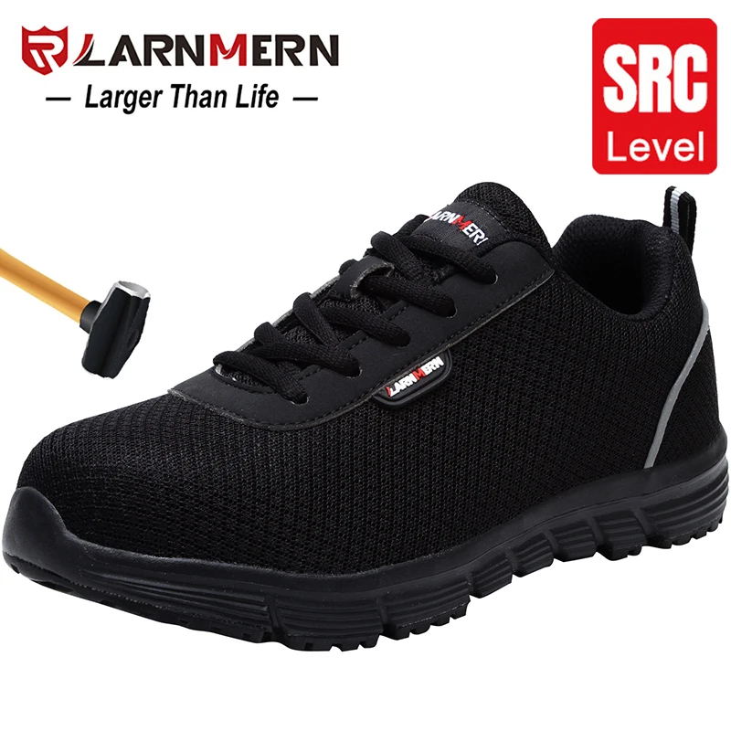 LARN SAFETY Steel Toe Sneakers for Women Lightweight Safety Shoes Slip Resistant Work Sneaker Breathable Anti-Static Shoes 