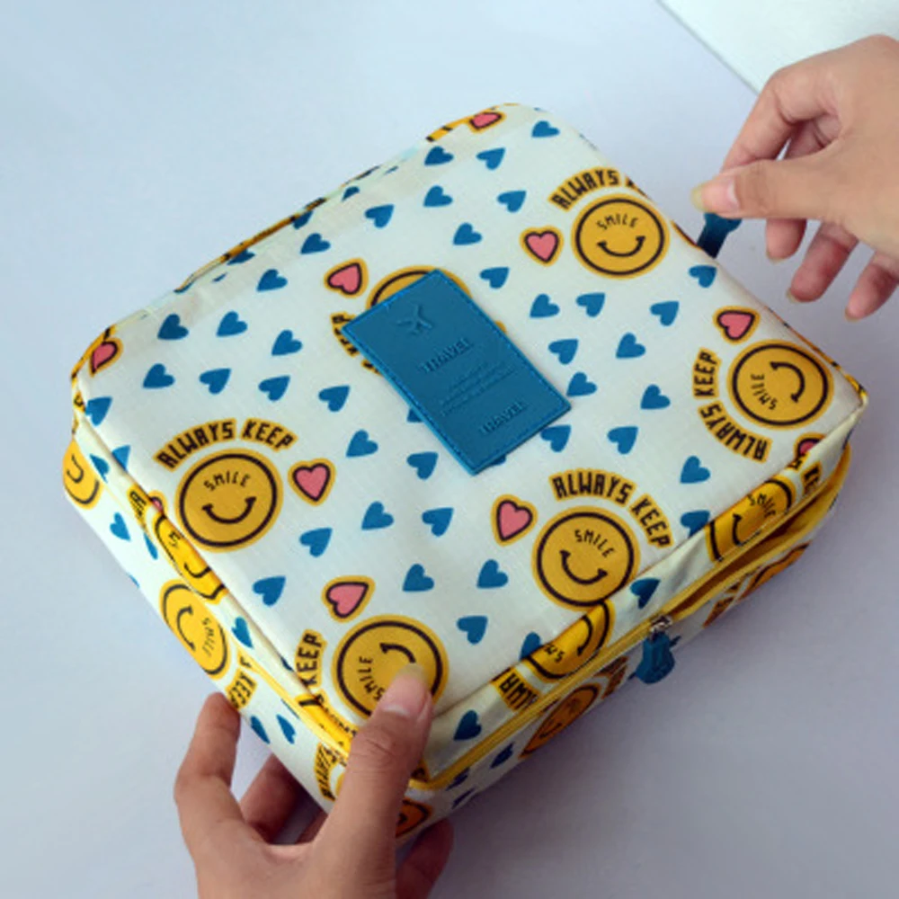 Yellow smiley face Wuli Seven портативная дорожная Водонепроницаемая Большая вместительная сумка для путешествий первой необходимости, сумка для мытья, чехлы для женщин, подарок - Цвет: Yellow smiley face
