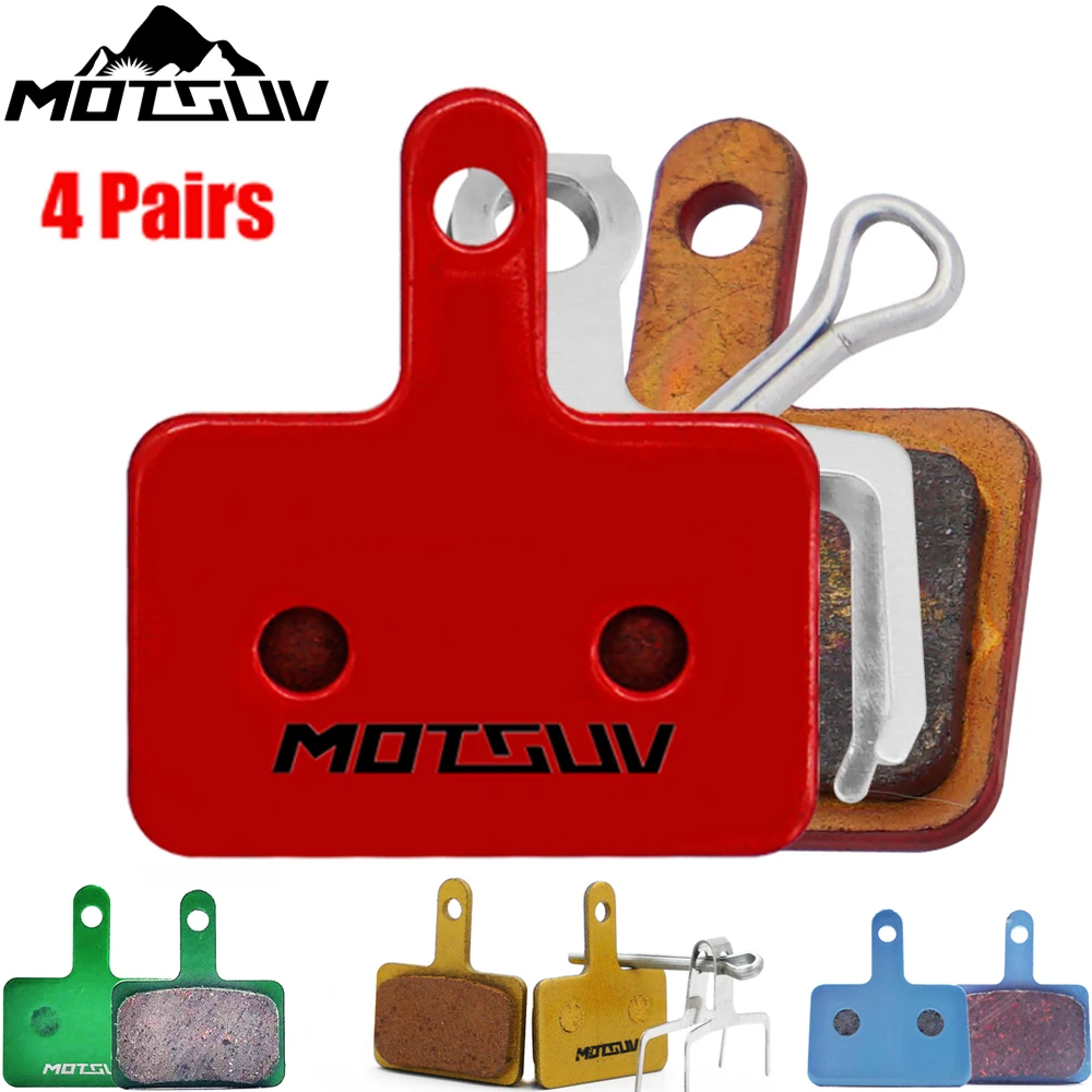 Bicycle Disc Brake Pads 4 Pairs MTB Bike Copper Semimetal Resin/ceramic