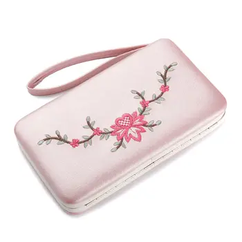 

Lady`s Purse Women Wallets Wallet Women Zipper High Retro Fashion Fold Card Bag High Capacity Business Phone Bag Tattoo Ribbon