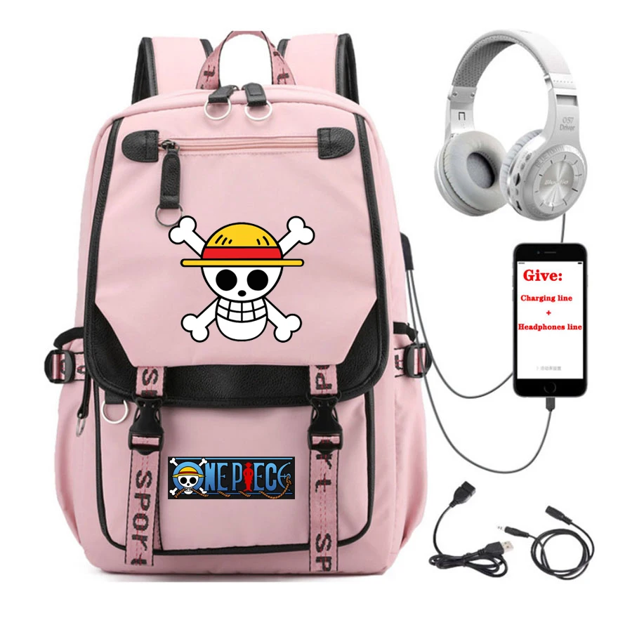 Mochila anime One Piece Luffy Zoro para estudiantes, bolsa para libros  escolares, mochila de viaje con carga USB, para adolescentes, para  ordenador portátil|Mochilas| - AliExpress