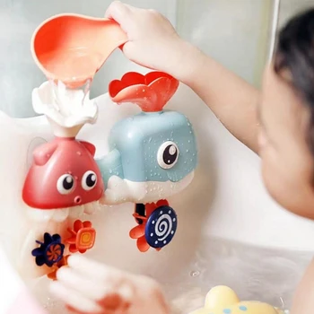 

3pcs/set Baby Bath Toy Cartoon Animal Whale Waterwheel Spraying Shower Pool Kid Water Toys Fun Children Bathroom Bathing Toys