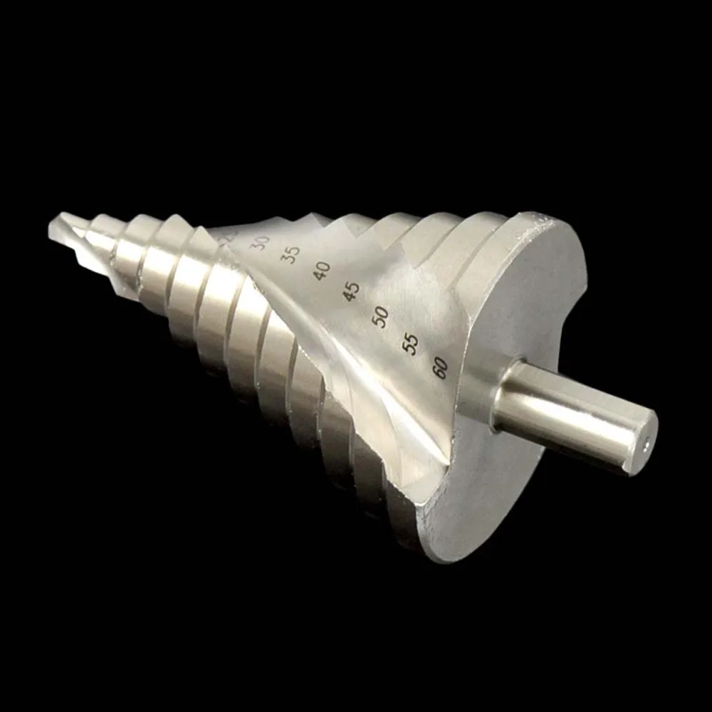 

Step Cone Drill Bits Hole Cutter Bit Set 6-60 mm Fluted Edges HSS Step Core Drill Bit Reamer Triangle Shank Wood Metal Drilling