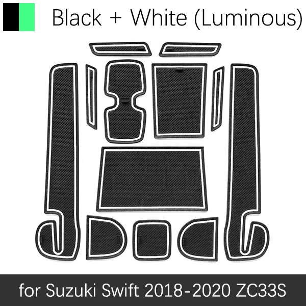 Swift 18-20 White Автомобильный Гаджет коврик для Suzuki Swift 4 ZC33S, аксессуары, гелевая накладка, резиновый слот для ворот, коврик для чашек, Tapis Voiture - Название цвета: Swift 18-20 White