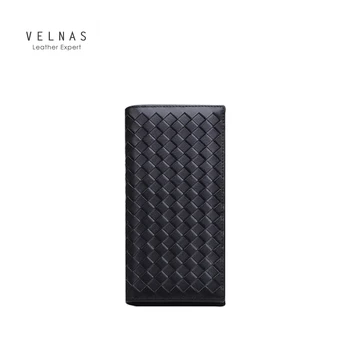 

Wallet Men's Wallet Long Style Personalized Woven Leather Korean Ultra-thin Trendy Young Boy Student Men's Wallet