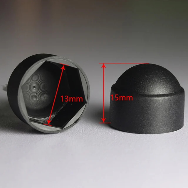 Uxcell 100pcs M12 Plastic Dome Nut Covers - Black PP Protection Caps - View #2