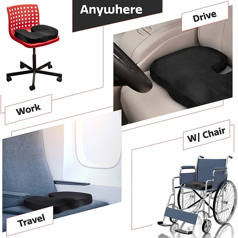 Car Office Massage Cushion Travel Seat gel Cushion Coccyx Orthopedic Memory Foam U Seat Massage Chair Cushion Pad