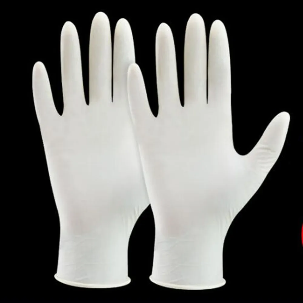 

Disposable Latex Gloves 100pcs\box Ultra-thin Rubber Glove Anti-skid Acid-base Laboratory Household HospitalCleaning Supplies