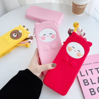 

Silicone Cartoon Frog Pencil Case Stationery Kawaii Pencil Bag School Office Supplies Students Gifts Cosmetic Bags Mackup Cases