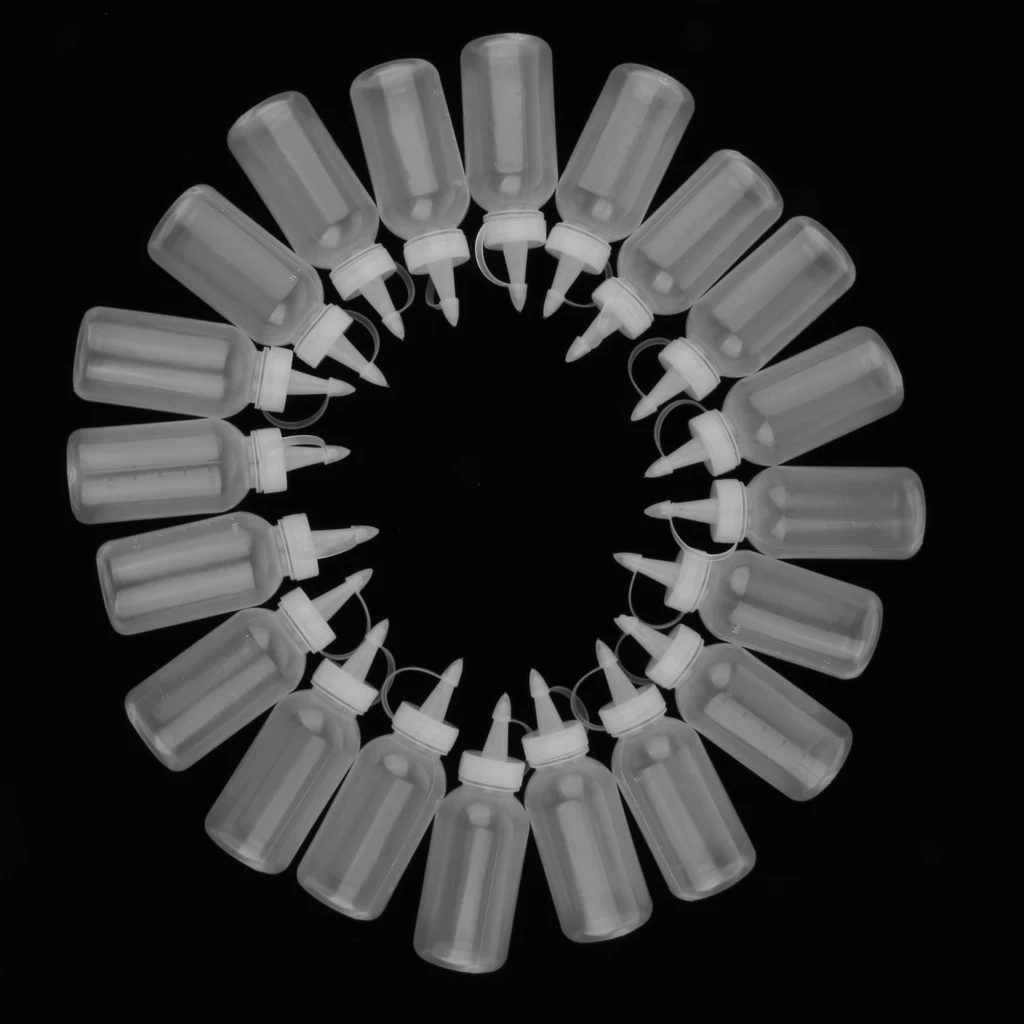 20pcs 100ml Glue Applicator Bottle Plastic Liquid Tip Bottles With Cap for DIY Craft