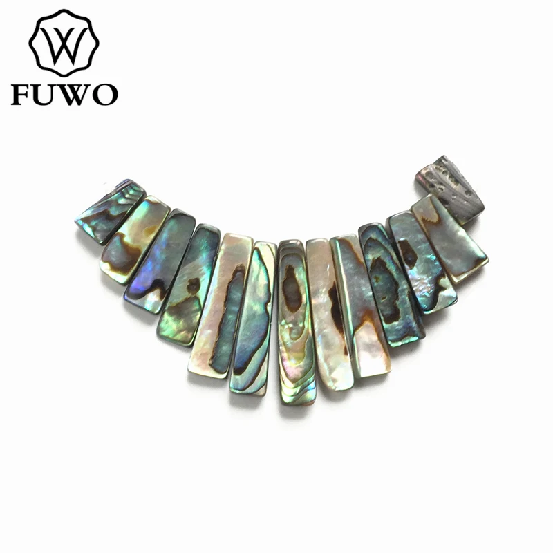 

FUWO Wholesale Colorful Special Rectangle Natural Abalone Shell Beads Set For Jewelry Making 5 strands/lot S024