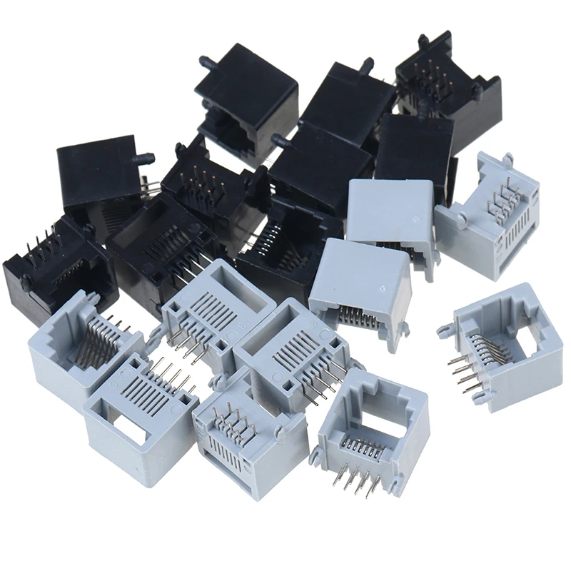 Imagen de 10pcs RJ45 8P8C Computer Internet Network PCB Jack Socket