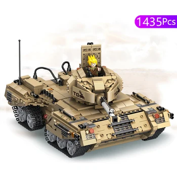 

NEW PLS 635017 1435Pcs Military Series Base Transformation Tank Weapon Lepining Building Block Brick DIY Toys For Children Gifts