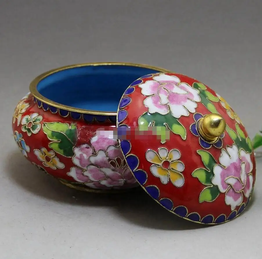 Copper Statue Wholesale collection antique antique crafts manufacturers direct sales exquisite Cloisonne storage tank ornaments 3