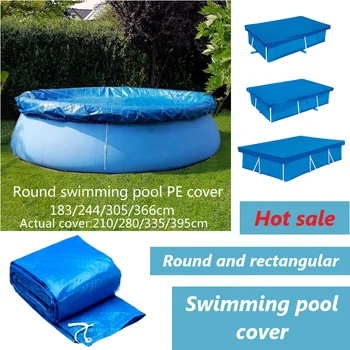 

Large Size Swimming Pool Cover Cloth Bracket Pool Cover Inflatable Swimming Pool Dust Cover Diaper Round PE For Outdoor Garden