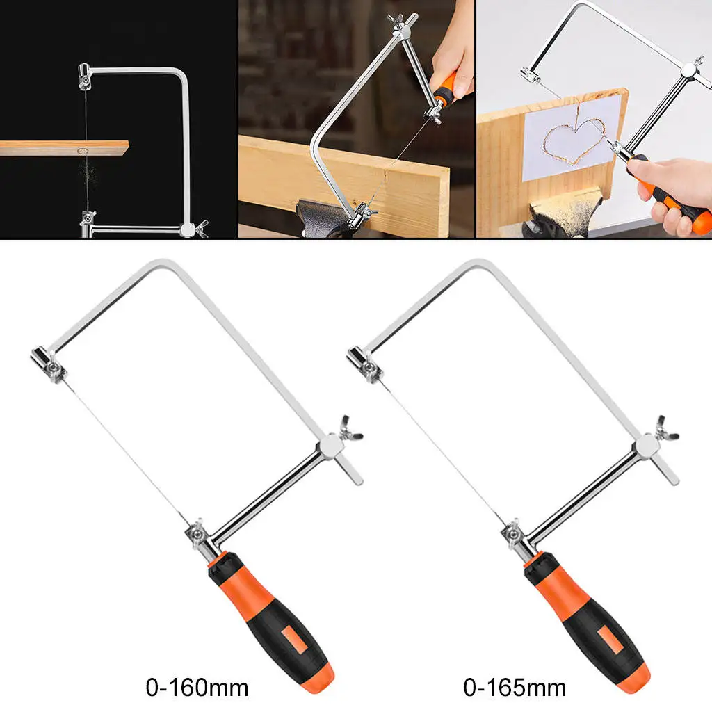 DIY Coping Saw Adjustable Woodworking Nonslip Handle Lightweight Portable Multifunctional Hand Saw Frame for Cutting Woodworking 6