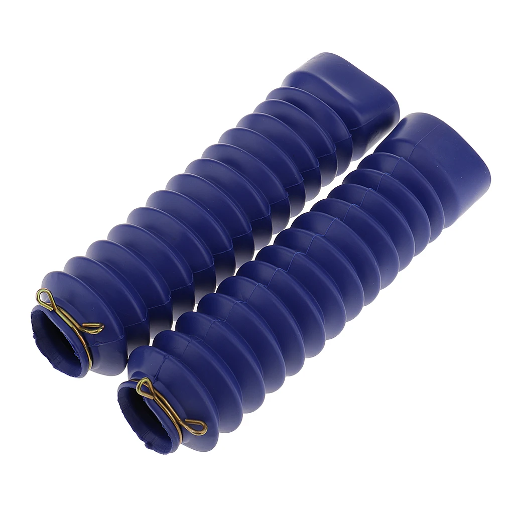2PCS Motorcycle Rubber Front Shock Absorber Dust Covers 210x45x30mm - Blue