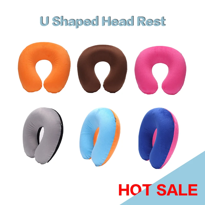1PC U-Shape Headrest For Travel Office Neck Relieve Fatigue Inflatable PlushNeck Support Pillow Cushion Throw Pillows New | Дом и сад