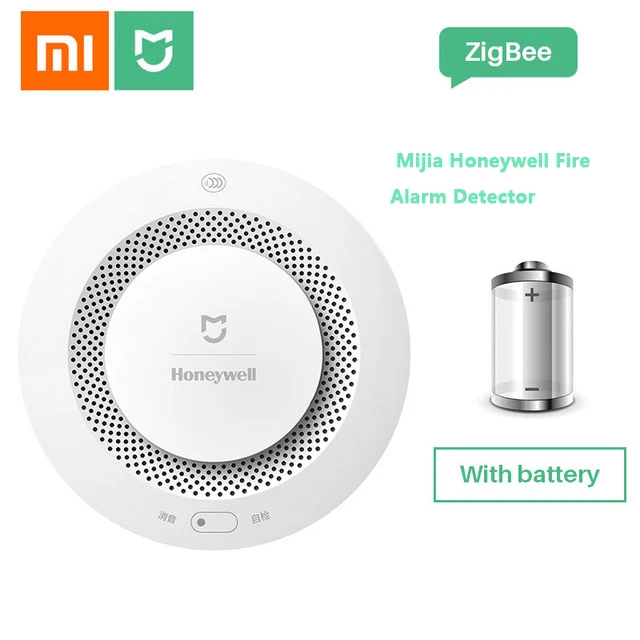 Alarm with Battery Xiaomi Mijia Honeywell пожарная сигнализация датчик дыма детектор газа работает с многофункциональным шлюзом 2 умный дом Безопасность приложение управление - Цвет: Alarm with Battery