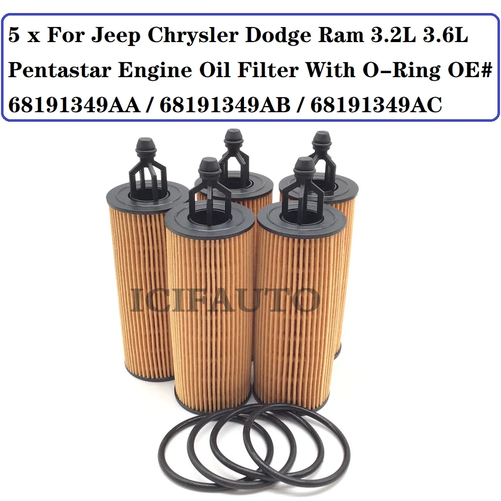 Qty 3 Oil Filter 68191349AC For Dodge Challenger Journey Jeep Wrangler 3.2 3.6