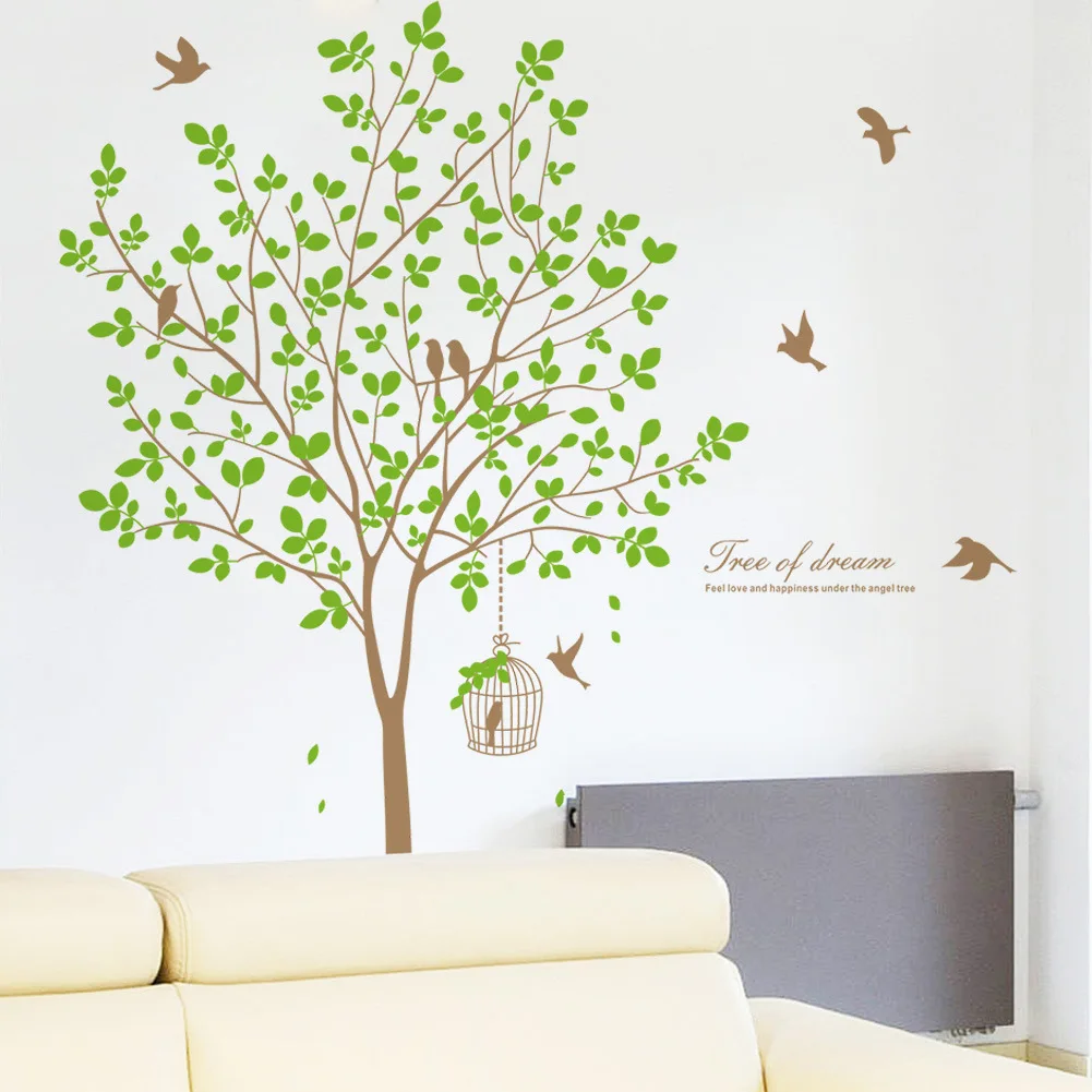 ZY8338 New Style Tree Living Room Bedroom Background Foreign Trade Carved Wall Stickers Wholesale Waterproof Removable
