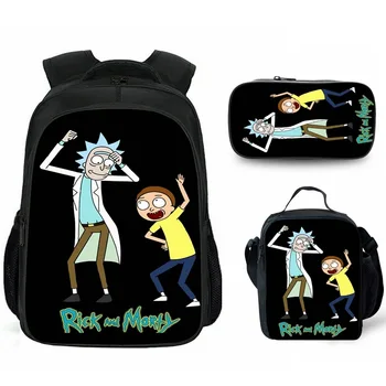 

Anime Rick and Morty Backpack School Bags Teenagers Laptop Shoulders Bag Bookbags Men Travel Bags Women Cartoon Backpack
