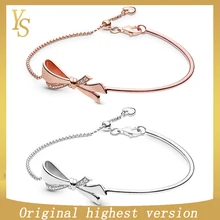 YS100% стерлингового серебра Премиум версии браслет с бантом модный тренд имеет логотип