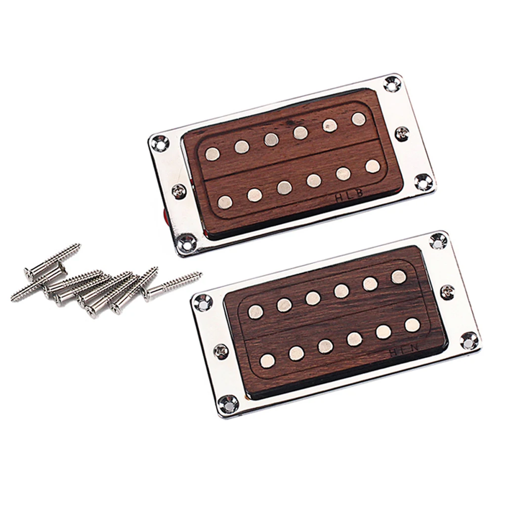 

Set of 2 Rosewood Electric Guitars Double Coils Pickups Neck & Bridge
