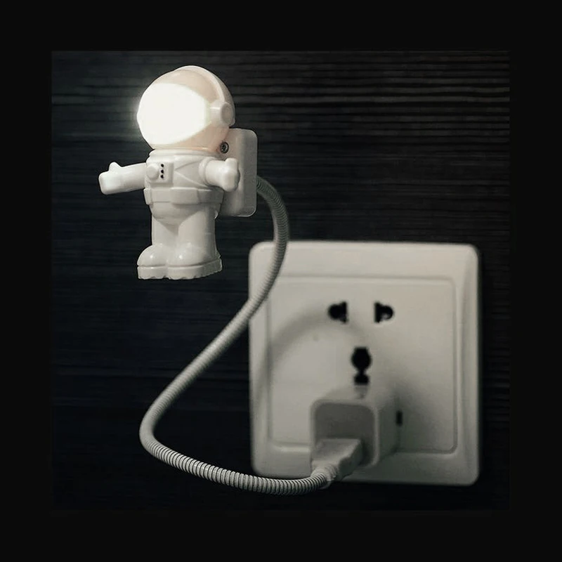 Крутой креативный космонавт-космонавт светодиодный USB светильник с регулируемой трубкой ночной Светильник для ноутбука ПК лампа ноутбука Настольный светильник