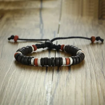 Ancient African Tribal Style Natural Stone Beaded Bracelet for Men