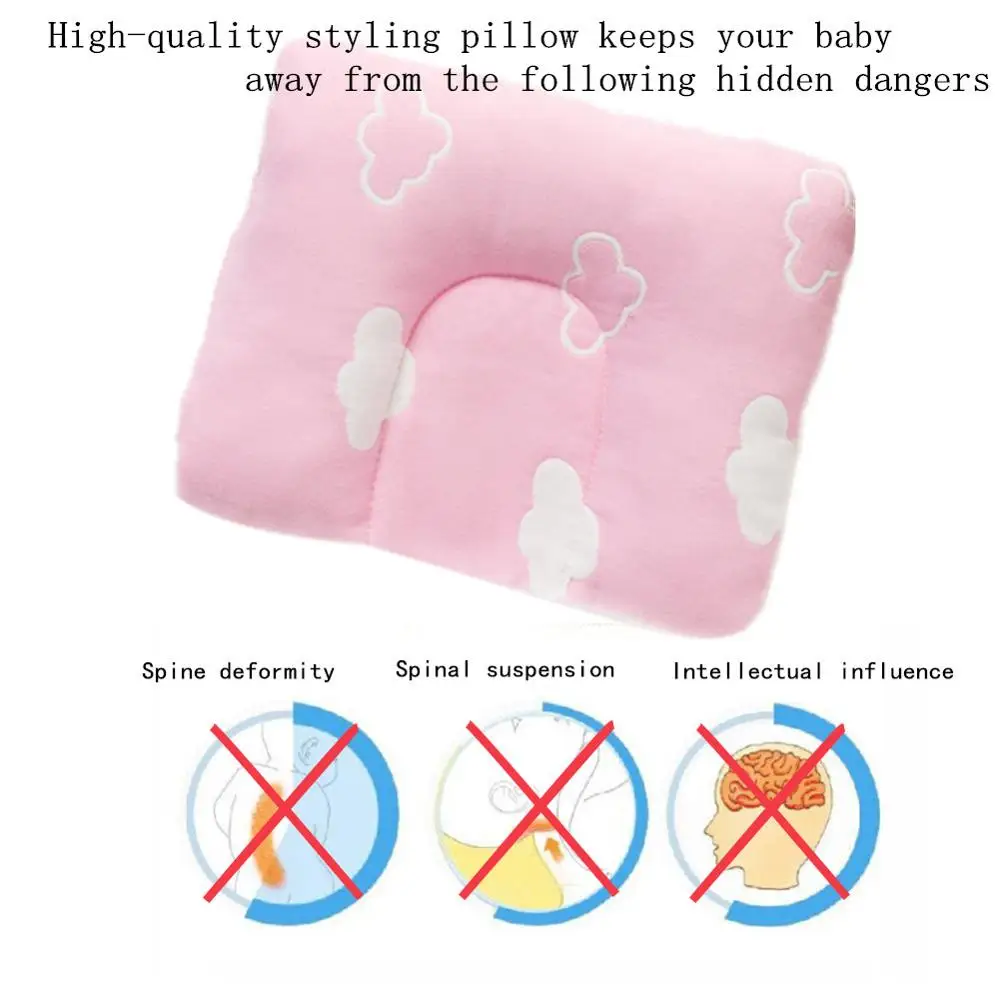 Baby Nursing Pillow Infant Newborn Sleep Support Concave Cartoon Pillow Printed Shaping Cushion Prevent Flat Head