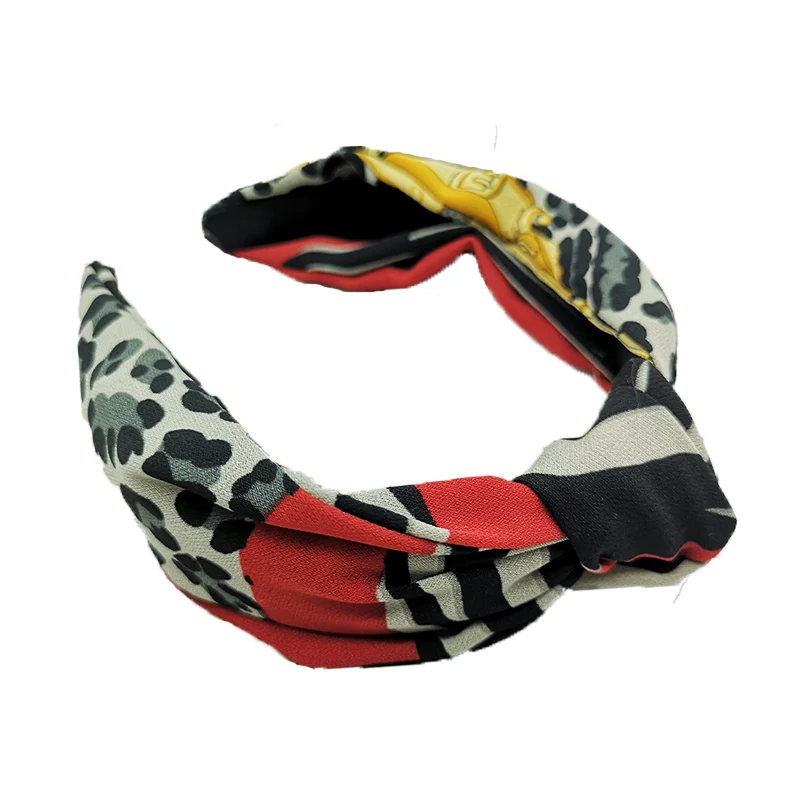 G19005E 20pcs/lot zebra print animal print knot headband pink leopard fashion girls new year gift hairband bows for women accessories - Цвет: G19005E
