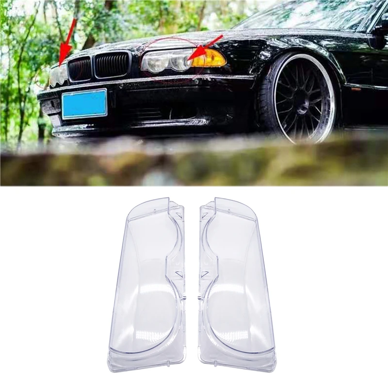 

1Pcs/Pair Car Headlight Glass Cover Clear Transparent Automobile Left Right Headlamp Head Light Cover Case for BMW E38 728i 730i