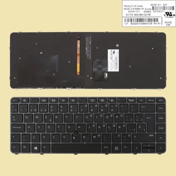 

New Spanish Teclado Keyboard For HP Elitebook 745 G4 840 G4 848 G4 Laptop, BACKLIT, Silver Frame Black, with Pointer