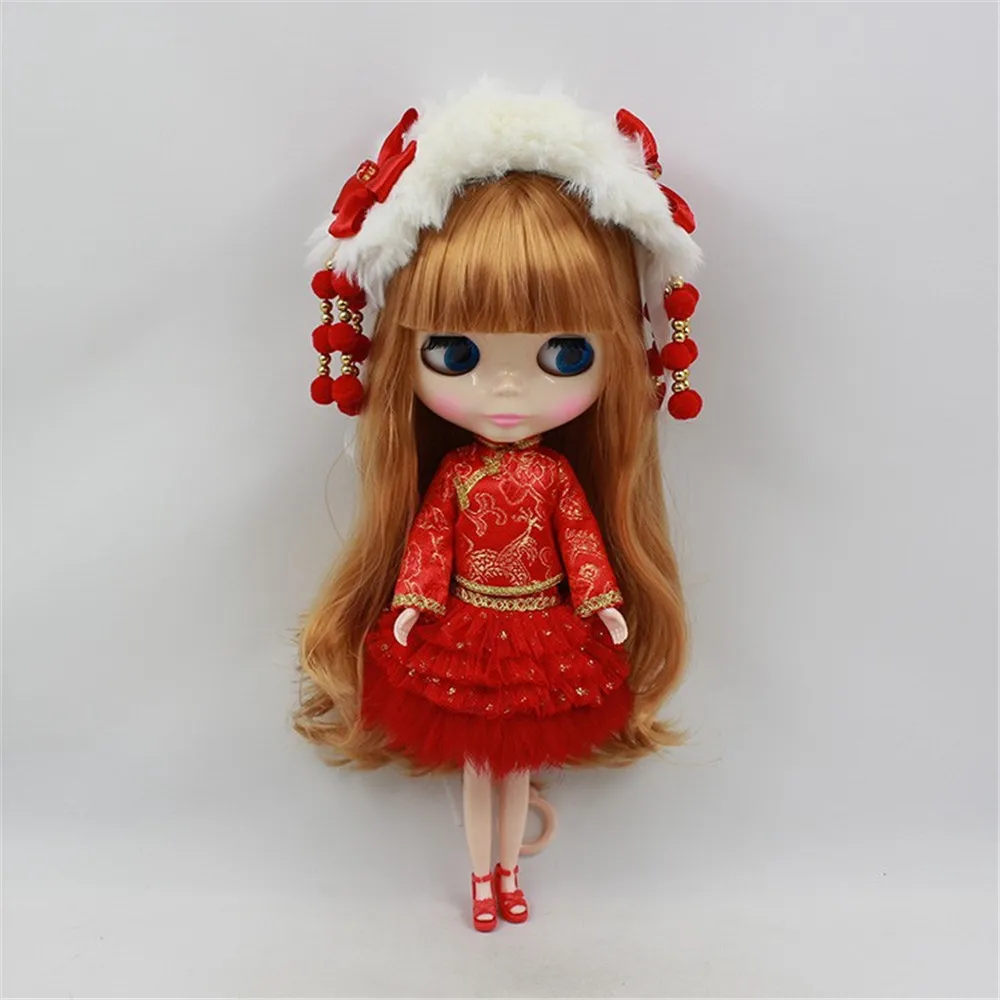 Blyth кукольная одежда новогодний стиль костюм для 1/6 30 см