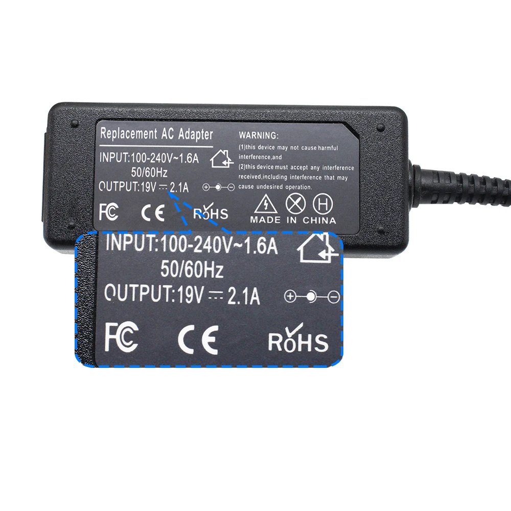 40W 19V 2.1A AC    Eee PC 1005 1005HA 1005HA-A 1005HA-B 1005PR 2.5*0.7mm