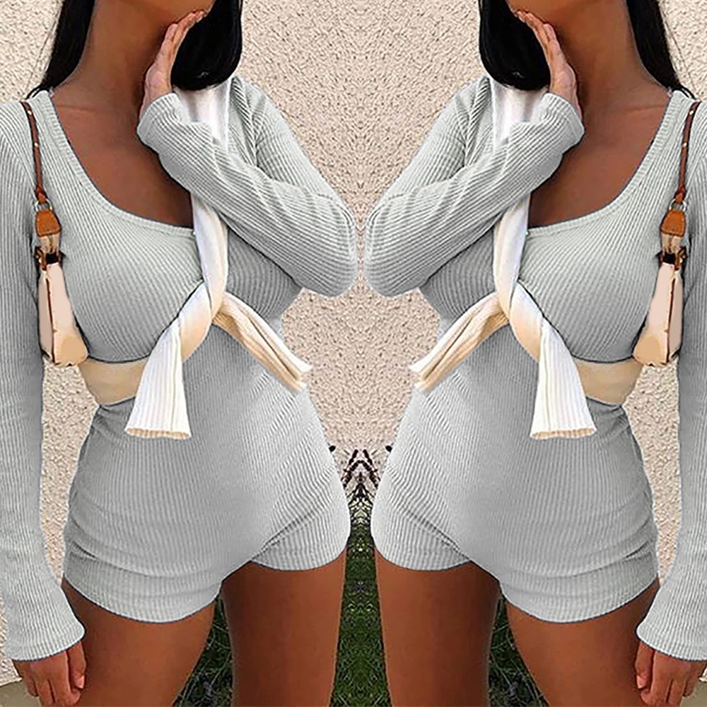 Sexy Ladies Slim Pants with Buttoned Hood Women Bodysuits Skinny Hoodie Elastic Bodysuit Tight Overalls Nightclub 2020 Fashion
