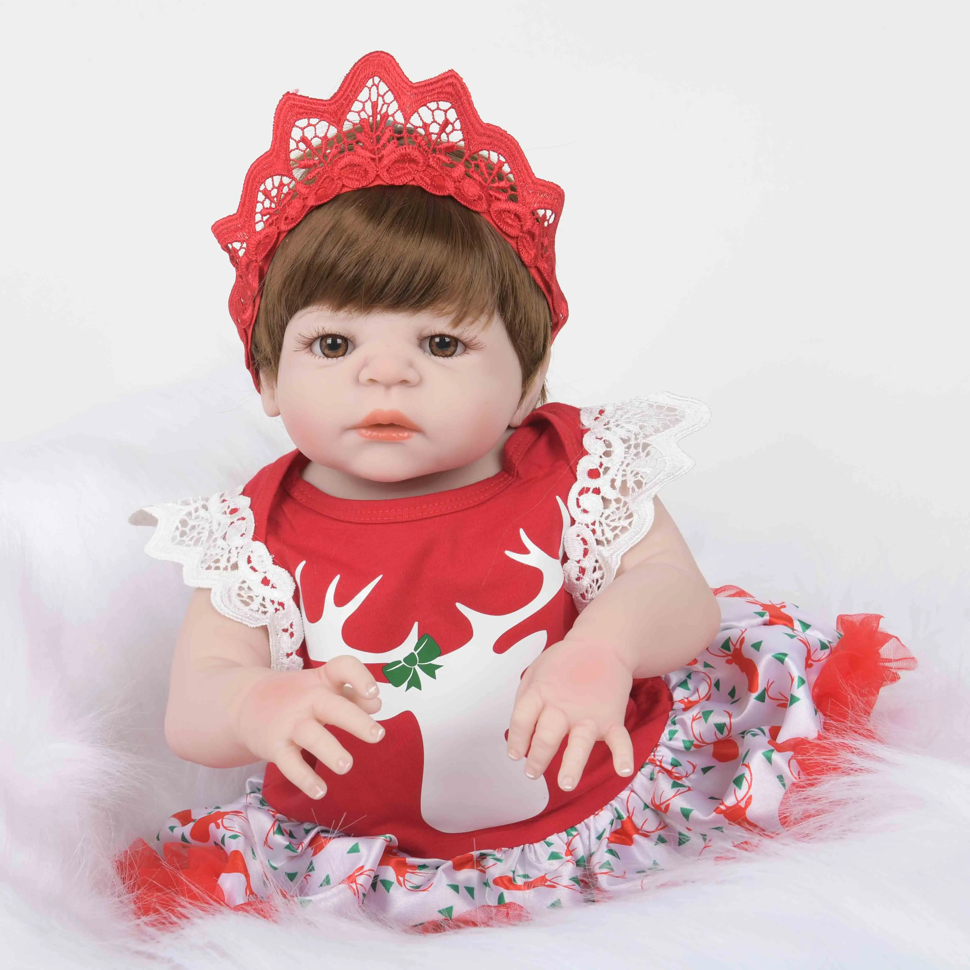 22 дюйма 55 см удивительные Bebe Reborn Детские игрушки Реалистичные мягкие полностью виниловые силиконовые тела прекрасный Playmate новорожденный кукла ребенок Рождественский подарок