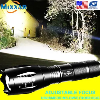 

ZK60 Q250 TL360 LED Tactical Flashlight Torch Zoomable 5 Mode Water Resistant Handheld Light 18650 AAA Best for Camping